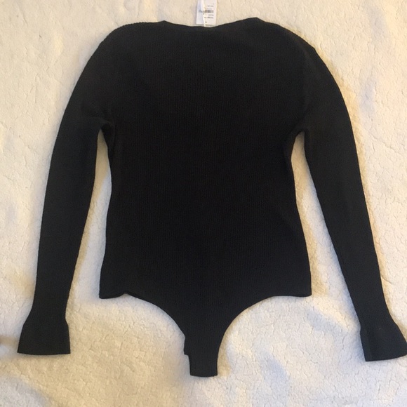 NWT | Favorite Daughter | Black Thong Knit Cardigan Bodysuit Size Large - Picture 4 of 8